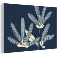 MuchoWow Wanddecoratie Metaal - Aluminium Schilderij Industrieel - Bloemen - Blauw - Planten - Natuur - 30x20 cm - Dibond - Foto op aluminium - Industriële muurdecoratie - Voor de woonkamer/slaapkamer