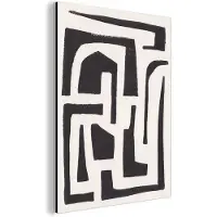 MuchoWow Wanddecoratie Metaal - Aluminium Schilderij Industrieel - Vormen - Abstract - Pastel - Zwart - 30x40 cm - Dibond - Foto op aluminium - Industriële muurdecoratie - Voor de woonkamer/slaapkamer
