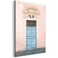 MuchoWow Wanddecoratie Metaal - Aluminium Schilderij Industrieel - Deur - Rome - Blauw - Architectuur - 120x160 cm - Dibond - Foto op aluminium - Industriële muurdecoratie - Voor de woonkamer/slaapkamer