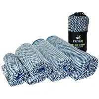 Pandoo sneldrogende handdoek met bamboevezels blauw L 160 cm x 80 c (1st)