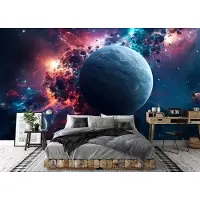 Fotobehang - Universum - Heelal - Sterren - Galaxy - Planeet - Maan - Astronomie - Vliesbehang- 312x219cm (lxb)