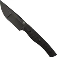 Bestech Heidi Blacksmith #2 Hollow Compound Grind, Black Stonewashed, Carbon Fiber BFK04B vaststaand mes