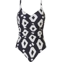 Pastunette Dames Power Print Badpak Zwart - Maat 38