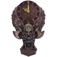 Nemesis Now - Viking Vegvisir Wandklok - Gebronsd - zeer gedetailleerd - handbeschilderd - (hxbxd) 28,5cm x 17,5cm x 4,5cm