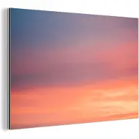 MuchoWow Wanddecoratie Metaal - Aluminium Schilderij Industrieel - Zon - Lucht - Wolken - Roze - 180x120 cm - Dibond - Foto op aluminium - Industriële muurdecoratie - Voor de woonkamer/slaapkamer