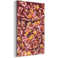 MuchoWow Wanddecoratie Metaal - Aluminium Schilderij Industrieel - Bruin - Retro - Vlinders - Dieren - Hippie - 80x120 cm - Dibond - Foto op aluminium - Industriële muurdecoratie - Voor de woonkamer/slaapkamer
