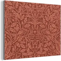 MuchoWow Wanddecoratie Metaal - Aluminium Schilderij Industrieel - Bladeren - Planten - Morris - Bruin - 120x90 cm - Dibond - Foto op aluminium - Industriële muurdecoratie - Voor de woonkamer/slaapkamer