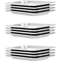 vidaXL Gastronormbakken 12 st GN 1/4 20 mm roestvrij staal