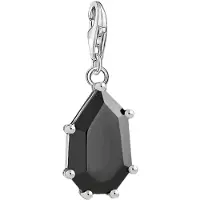 Thomas Sabo Hanger charming black stone - zwart zilver