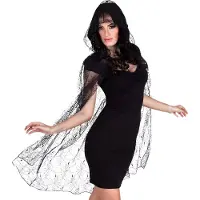 Merkloos Halloween Heksen Spinnenweb Cape
