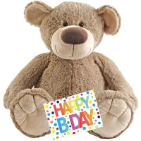Happy horse Pluche knuffel Happy Horse knuffelbeer 70 cm met Happy Birthday wenskaart - Knuffelberen