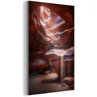 MuchoWow Wanddecoratie Metaal - Aluminium Schilderij Industrieel - Landschap - Grot - Zand - Natuur - 80x120 cm - Dibond - Foto op aluminium - Industriële muurdecoratie - Voor de woonkamer/slaapkamer