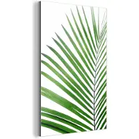MuchoWow Wanddecoratie Metaal - Aluminium Schilderij Industrieel - Plant - Groen - Natuur - Wit - 20x30 cm - Dibond - Foto op aluminium - Industriële muurdecoratie - Voor de woonkamer/slaapkamer