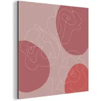 MuchoWow Wanddecoratie Metaal - Aluminium Schilderij Industrieel - Rozen - Rood - Bloemen - Abstract - 90x90 cm - Dibond - Foto op aluminium - Industriële muurdecoratie - Voor de woonkamer/slaapkamer