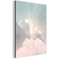 MuchoWow Wanddecoratie Metaal - Aluminium Schilderij Industrieel - Lucht - Wolken - Zon - Natuur - 30x40 cm - Dibond - Foto op aluminium - Industriële muurdecoratie - Voor de woonkamer/slaapkamer
