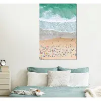 MuchoWow Wanddecoratie Metaal - Aluminium Schilderij Industrieel - Zee - Strand - Parasols - Water - Zomer - 100x150 cm - Dibond - Foto op aluminium - Industriële muurdecoratie - Voor de woonkamer/slaapkamer