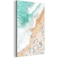 MuchoWow Wanddecoratie Metaal - Aluminium Schilderij Industrieel - Zee - Strand - Parasols - Zomer - 20x30 cm - Dibond - Foto op aluminium - Industriële muurdecoratie - Voor de woonkamer/slaapkamer