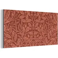 MuchoWow Wanddecoratie Metaal - Aluminium Schilderij Industrieel - Bladeren - Planten - Morris - Bruin - 160x80 cm - Dibond - Foto op aluminium - Industriële muurdecoratie - Voor de woonkamer/slaapkamer