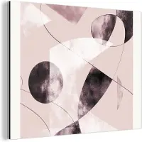 MuchoWow Wanddecoratie Metaal - Aluminium Schilderij Industrieel - Vormen - Pastel - Abstract - Zwart - 160x120 cm - Dibond - Foto op aluminium - Industriële muurdecoratie - Voor de woonkamer/slaapkamer