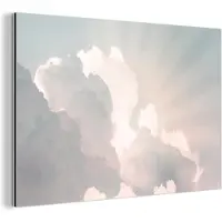 MuchoWow Wanddecoratie Metaal - Aluminium Schilderij Industrieel - Lucht - Wolken - Zon - Natuur - 180x120 cm - Dibond - Foto op aluminium - Industriële muurdecoratie - Voor de woonkamer/slaapkamer