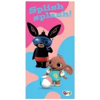 Bing Bunny Bing handdoek - 140 x 70 cm. - Bing en Sula strandlaken - roze met blauw
