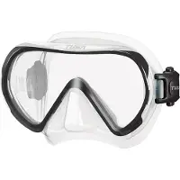 Tusa INO Duikmasker voor Volwassenen – Compact snorkelmasker met single lens en hypoallergene siliconen skirt, comfortabel en eenvoudig in gebruik – Transparant/Zwart – M1011 BK