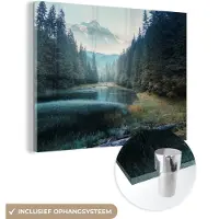 MuchoWow Glasschilderij - Foto op glas - Takken - Natuur - Bomen - Acrylplaat - Wanddecoratie - Glasschilderij natuur - Schilderij glas - 120x90 cm - Acrylglas