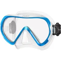 Tusa INO Duikmasker voor Volwassenen – Compact snorkelmasker met single lens en hypoallergene siliconen skirt, comfortabel en eenvoudig in gebruik – Transparant/Blauw – M1011 FB