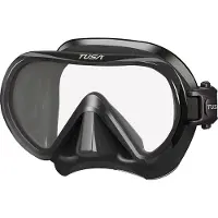 Tusa INO Duikmasker voor Volwassenen – Compact snorkelmasker met single lens en hypoallergene siliconen skirt, comfortabel en eenvoudig in gebruik – Zwart – M1011QB BK