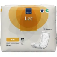 Abena LET (Abri-Let) Mini, 288x inleggers, Karton, Rechthoekige, met PE laag en kleefstrip - 14 x 39 cm - 500 ml - Geel