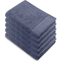 Walra Remade XL Handdoeken 70x140 - set van 5 - Zware kwaliteit 550 g/m2 - Blauw
