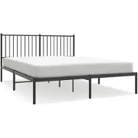 vidaXL Bedframe met hoofdeinde, zwart metaal, 160x200 cm