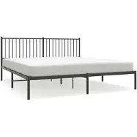 vidaXL Bedframe met hoofdbord metaal zwart 180x200 cm