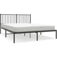 vidaXL Bedframe met hoofdeinde, metaal, zwart, 150x200 cm