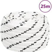 vidaXL Werktouw 20 mm 25 m polyester wit
