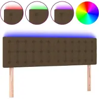 vidaXL Hoofdbord LED 144x5x78/88 cm stof donkerbruin