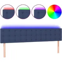 vidaXL Hoofdbord LED 160x5x78/88 cm stof blauw
