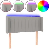 vidaXL Hoofdbord LED 83x16x78/88 cm stof lichtgrijs
