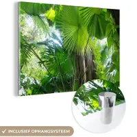 MuchoWow Glasschilderij 180x120 cm - Schilderij acrylglas - Tropisch regenwoud - Foto op glas - Schilderijen