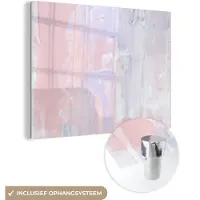 MuchoWow Glasschilderij 160x120 cm - Schilderij acrylglas - Verf - Pastel - Design - Foto op glas - Schilderijen