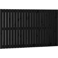 vidaXL Wandhoofdbord 140x3x90 cm massief grenenhout zwart