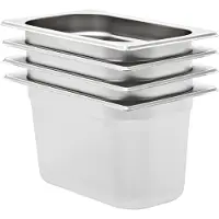 vidaXL Gastronormbakken 4 st GN 1/4 150 mm roestvrij staal