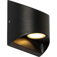 QAZQA Moderne buiten wandlamp zwart incl. LED 2-lichts IP54 - Mal