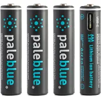 Pale Blue 4x AAA Lithium 1.5V oplaadbare batterij met USB-C