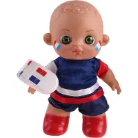 Falca Voetbalbaby Met Schmink Frankrijk 20 Cm - Groen ogen