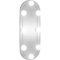 vidaXL Wandspiegel met LED's ovaal 15x40 cm glas