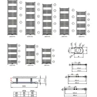SaniGoods Base handdoek radiator 100x60 496 watt MO aansluiting wit