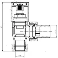 Eastbrook Valve Square radiator aansluitset haaks