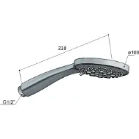 Hotbath Mate M375 handdouche 10cm rond met 3 standen geborsteld nikkel