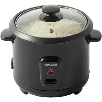 Tomado TRC1001B - Rijstkoker - 5 porties - Inhoud 1 liter - Warmhoudfunctie - Anti aanbaklaag - PFAS vrij - Zwart
